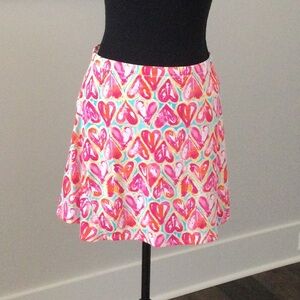 IBKUL Pink and Orange Heart Skort for golf or racket sports.